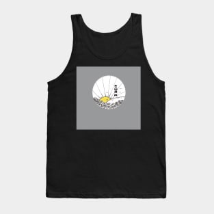 Lighthouse Ink Line Drawing Tank Top